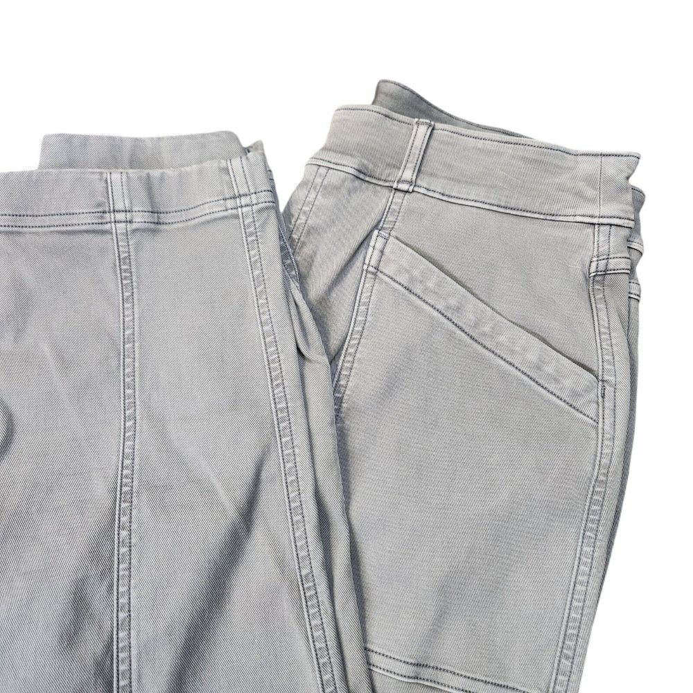SPANX Womens‎ L Stretch Ankle Twill Gray Cargo Pants Skinny Pull On